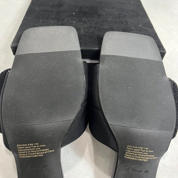 NEW Open Edit Cava Square Toe Mule Sandals Black Size 11 - Picture 12 of 12